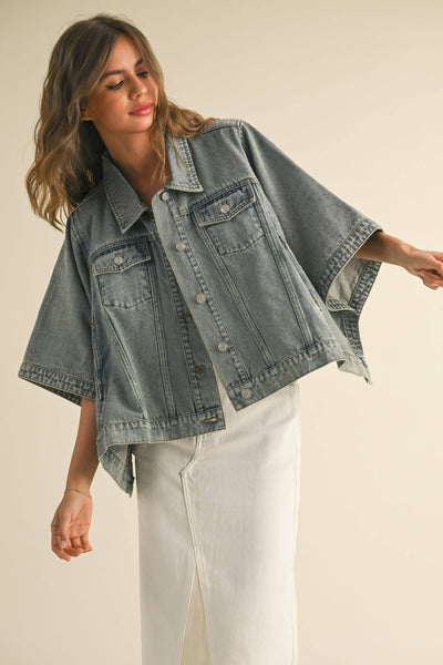 Denim Cape Jacket