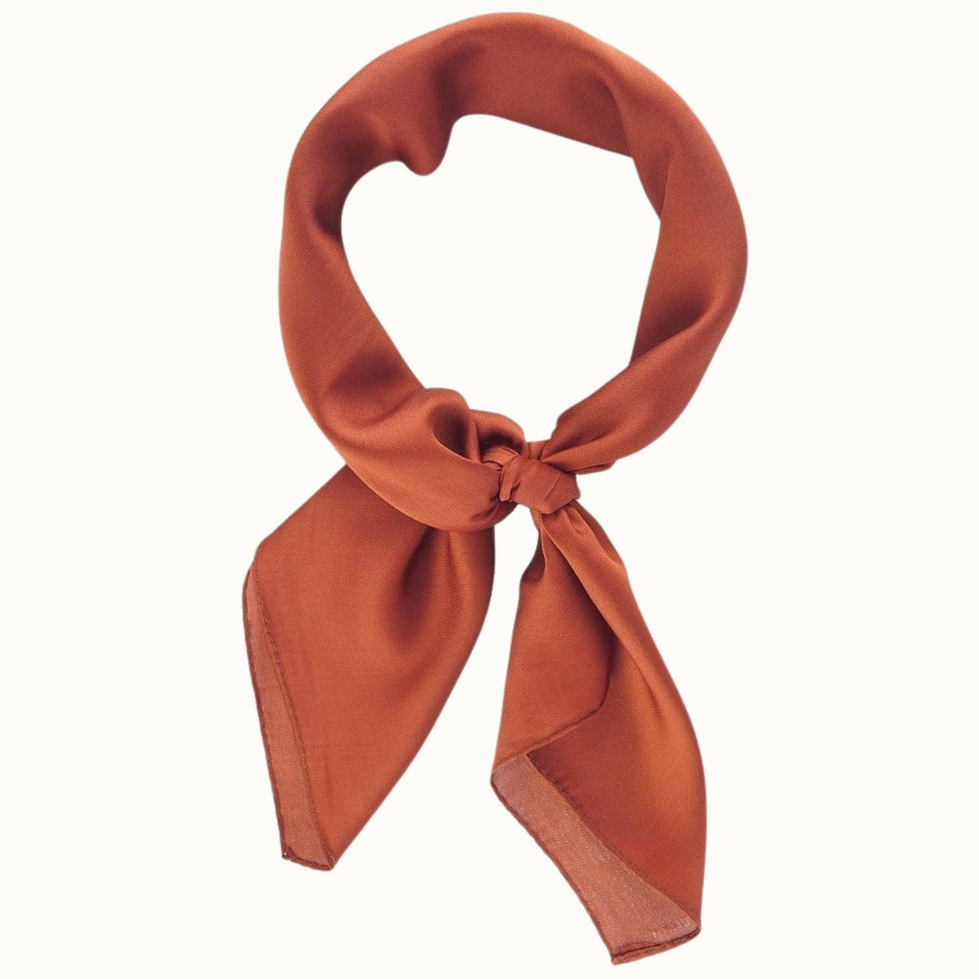So Silky Satin Neckerchief Scarf - Solid Rust
