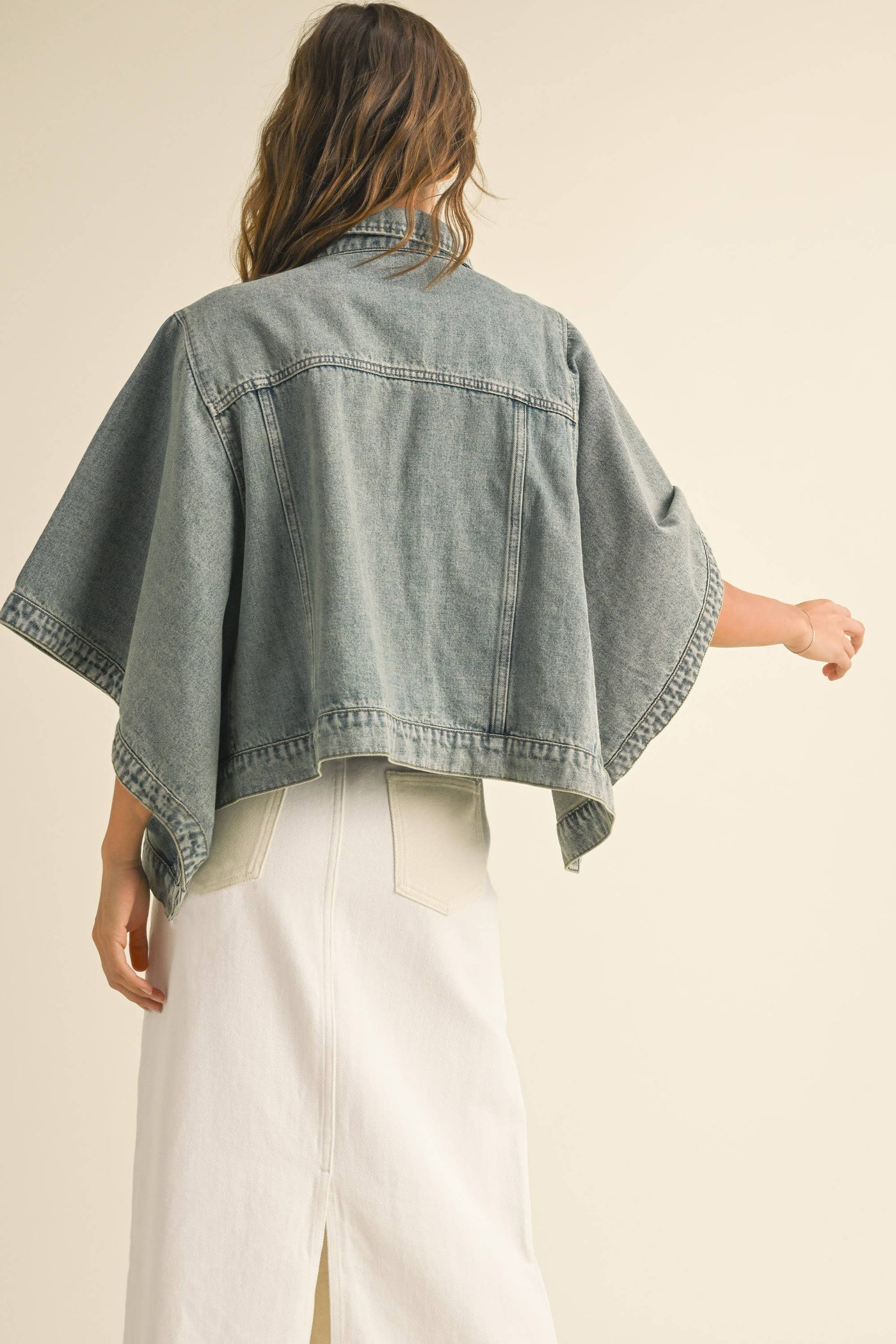 Denim Cape Jacket