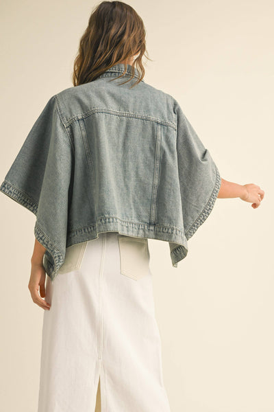 Denim Cape Jacket
