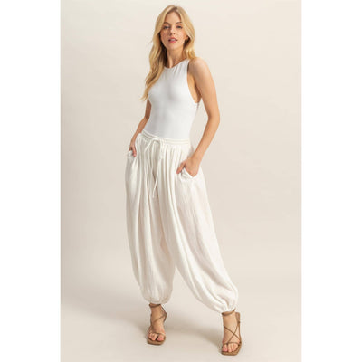 Double Gauze High-Waist Baggy Pants