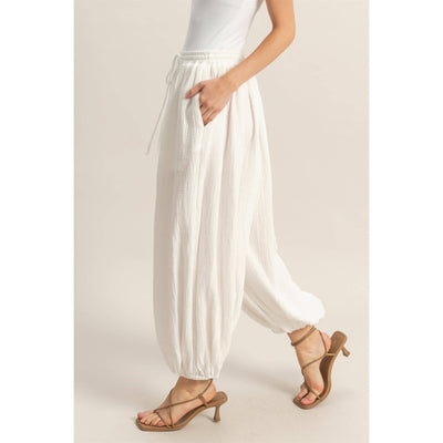 Double Gauze High-Waist Baggy Pants