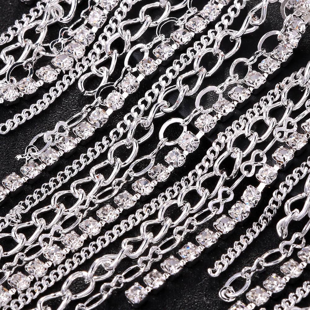 Tassel Hair Clip with Rhinestone Chains