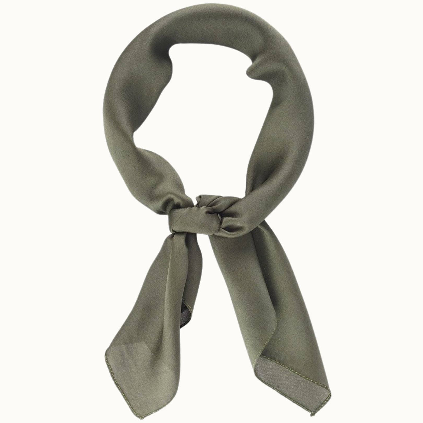 So Silky Satin Neckerchief Scarf - Solid Olive