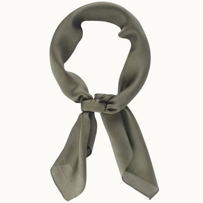 So Silky Satin Neckerchief Scarf - Solid Olive