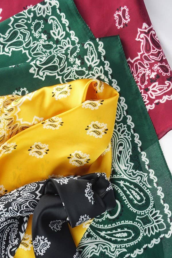 So Silky Satin Neckerchief Scarf - Hunter Green