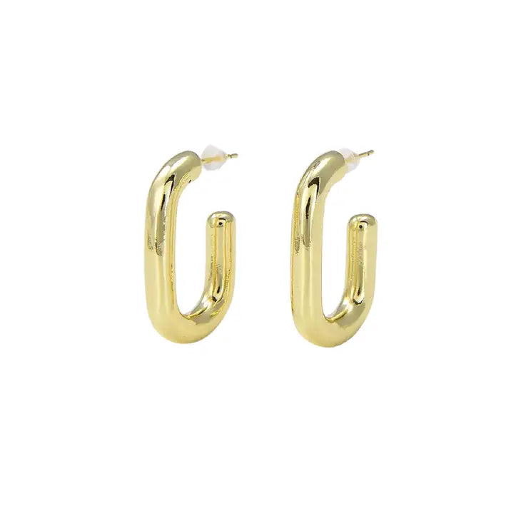 Classic Chunky Oval Hoop Earrings