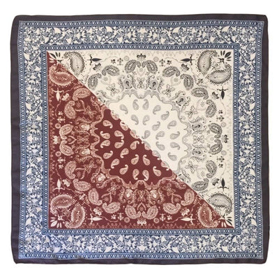 So Silky Satin Neckerchief Scarf - Rust Paisley