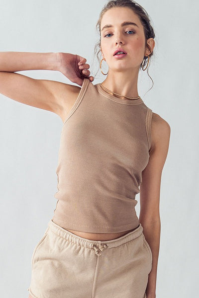 Alyssa Soft High Neck Organic Tank