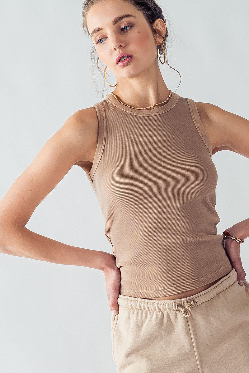 Alyssa Soft High Neck Organic Tank