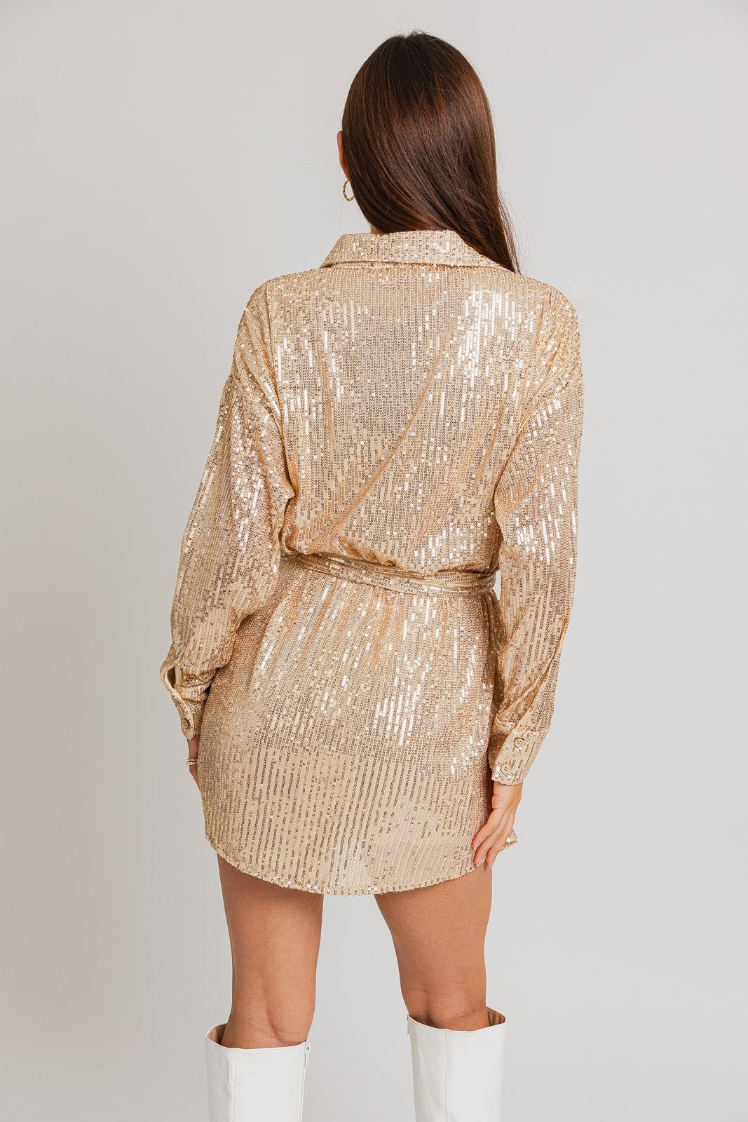 Sequin Shirt Dress