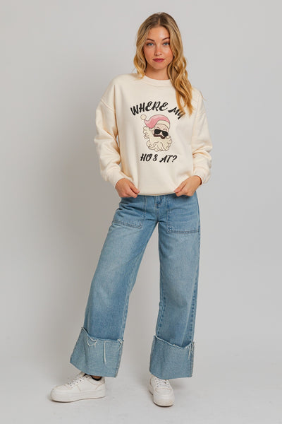 Where My Ho's At? Santa Sweatshirt