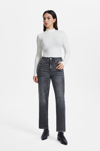 High Rise Straight Jeans | Bayeas