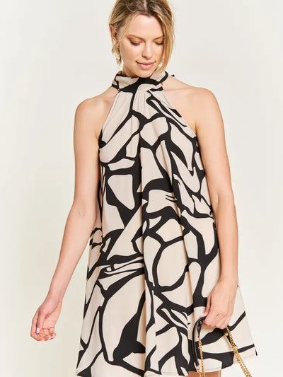 Hannah Twist Neck  Short Dress
