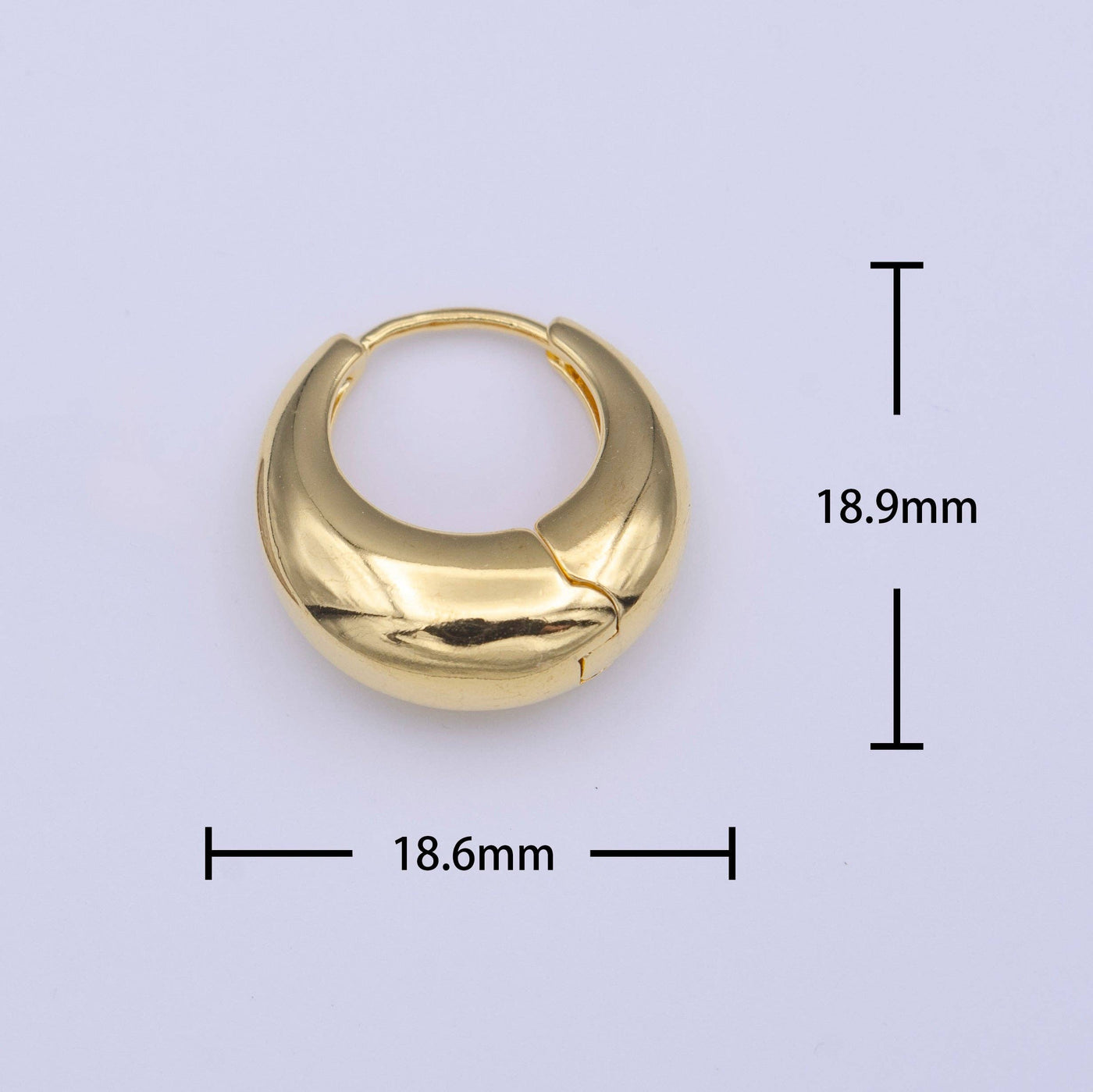 Chubby Dome Minimalist Gold Huggie Hoop Earrings