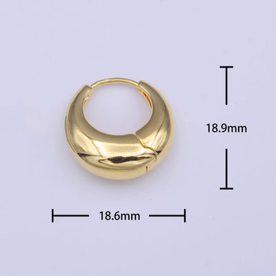 Chubby Dome Minimalist Gold Huggie Hoop Earrings