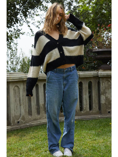 Izzy Striped Convertible Cardigan Top