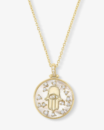 Hamsa Medallion Necklace | Melinda Maria