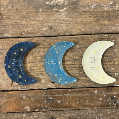 I'll Tell The Stars About You Small Moon Decoupage Plate
