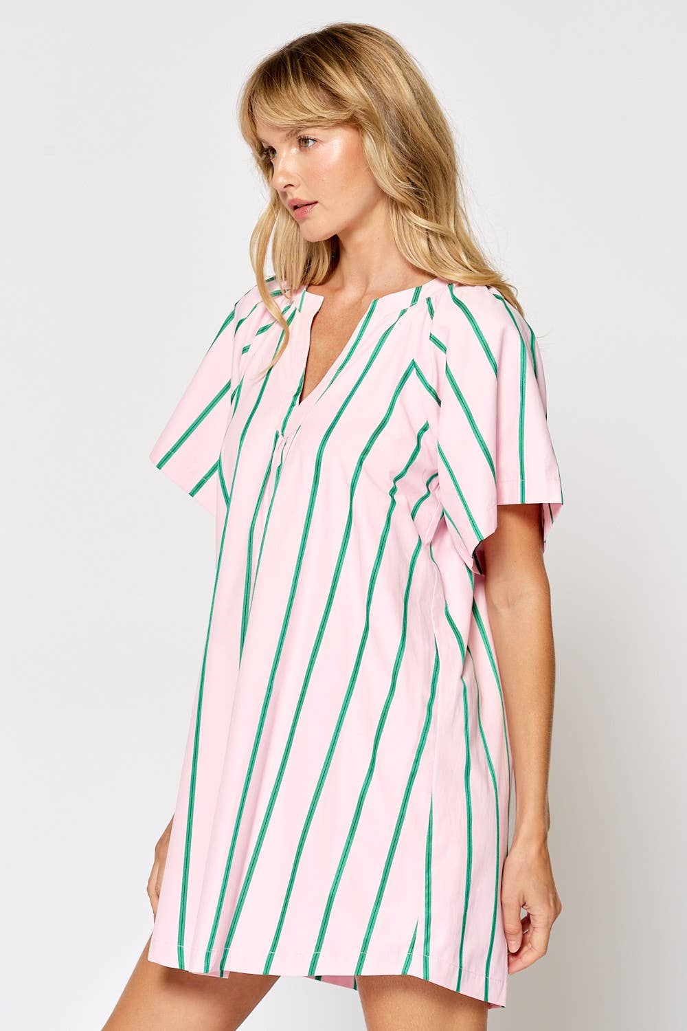 Striped V-Neck Dress