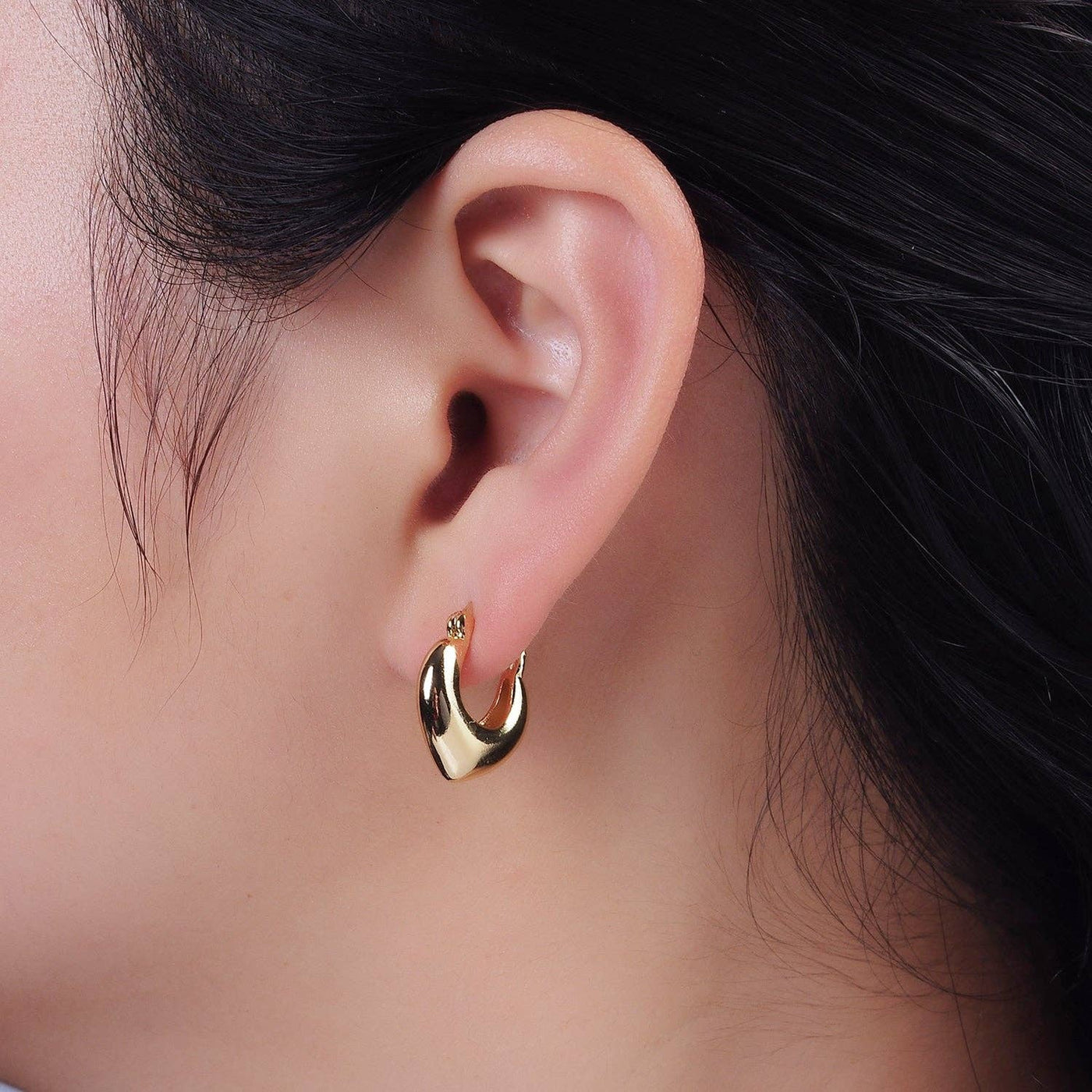 16K Gold Filled French Lock Hoop Earrings