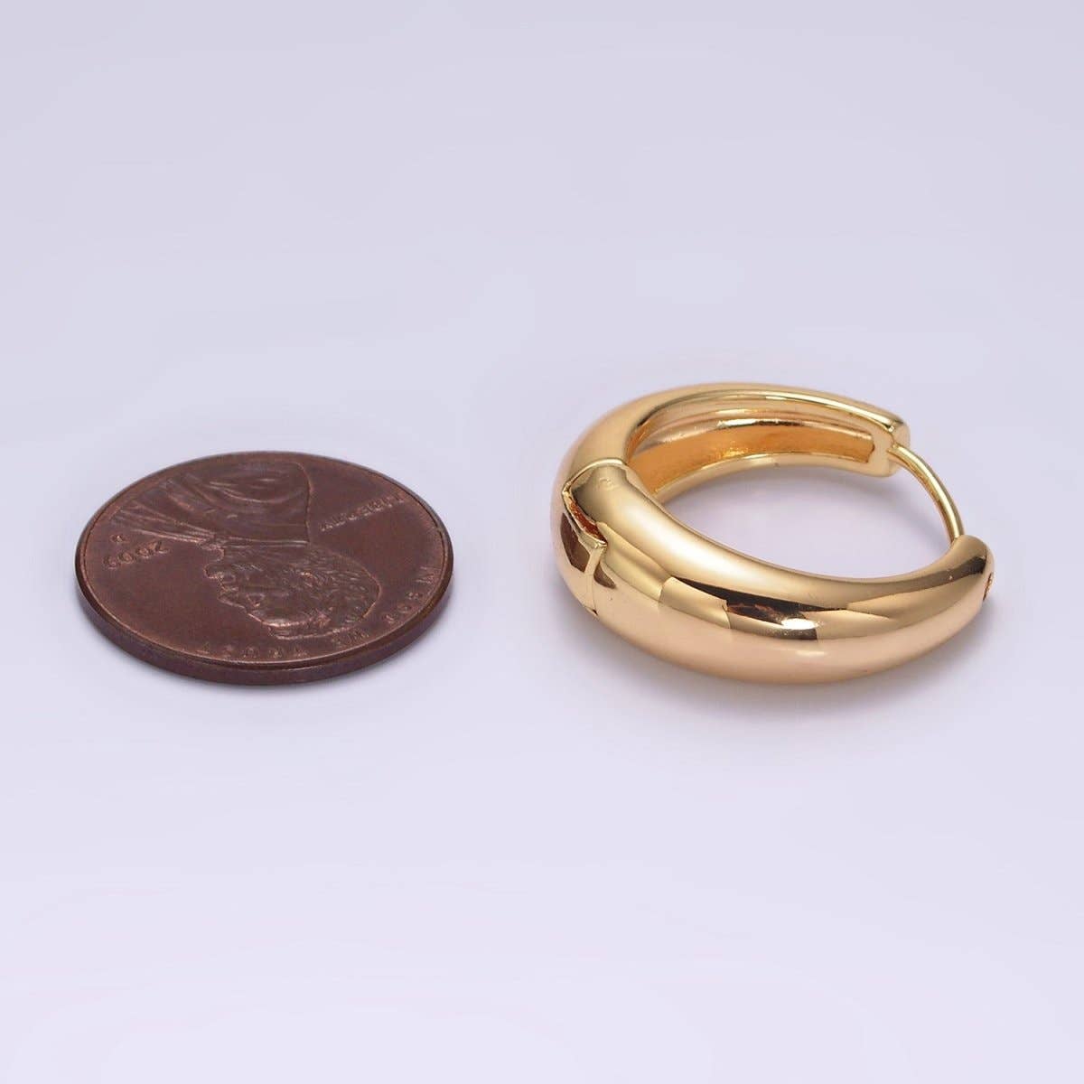 16K Gold Filled Dome Minimalist Huggies