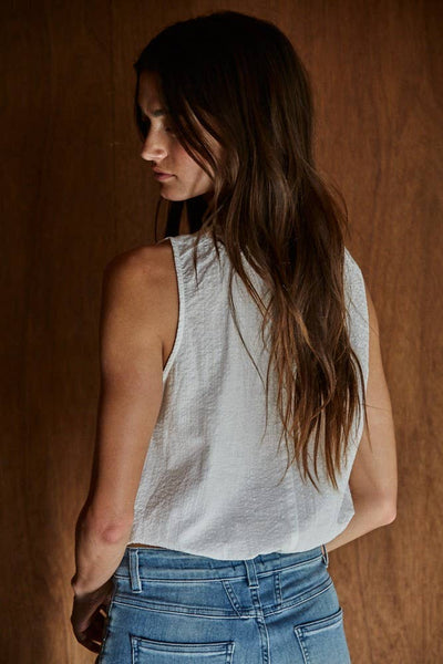 Lace Trim Button Down Tank