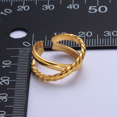 Adjustable 24K Gold Filled Double Band Ring