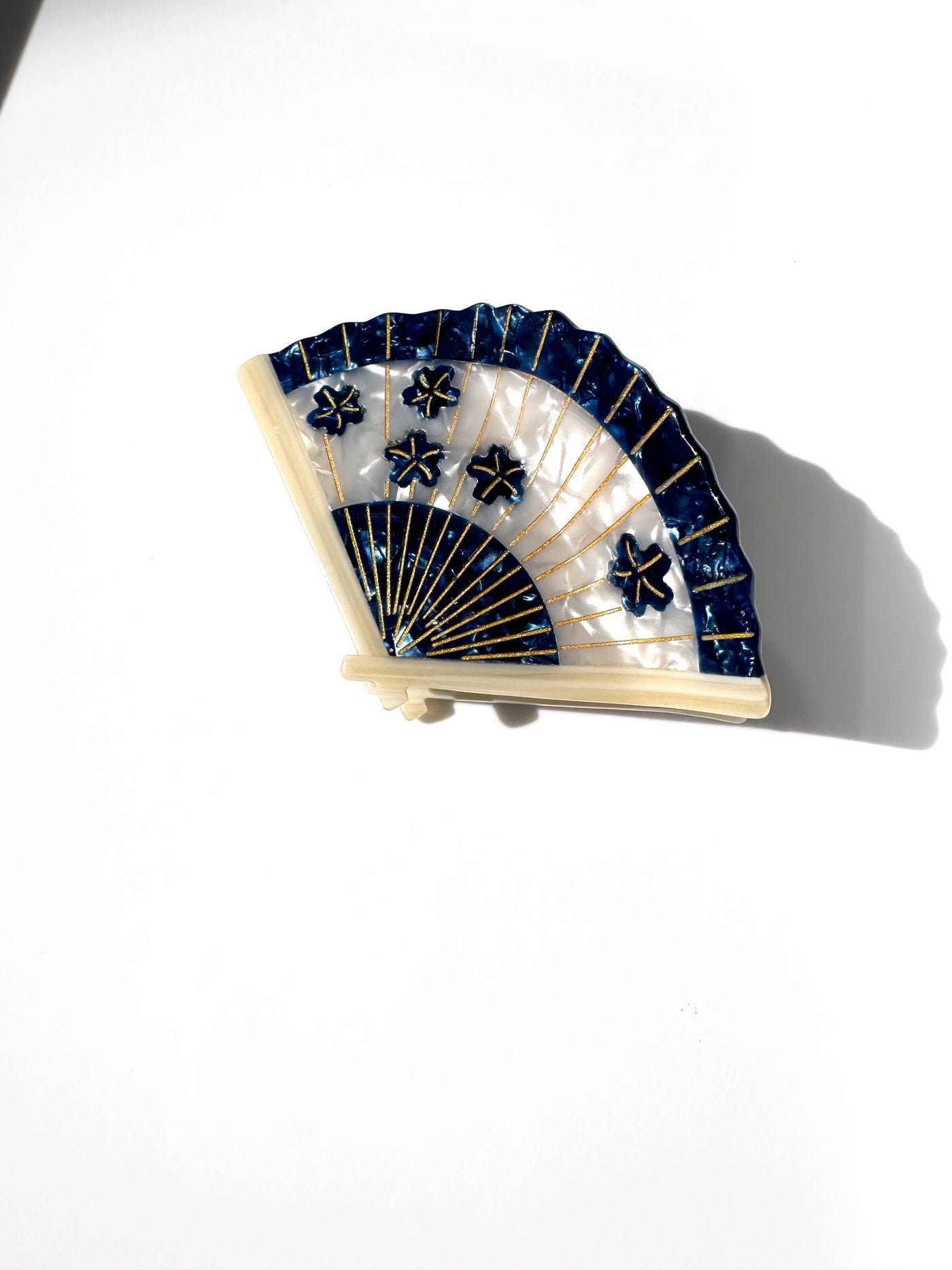Hand-painted Blossom Fan Claw Hair Clip | Lunar New Year
