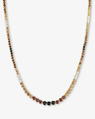 Not Your Basic Graduated Black Ombré Tennis Necklace 16" | Melinda Maria
