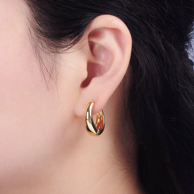 16K Gold Filled Dome Minimalist Huggies