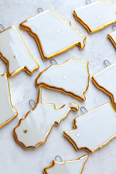 Handmade Porcelain Arkansas Ornament