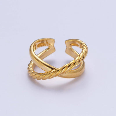 Adjustable 24K Gold Filled Double Band Ring