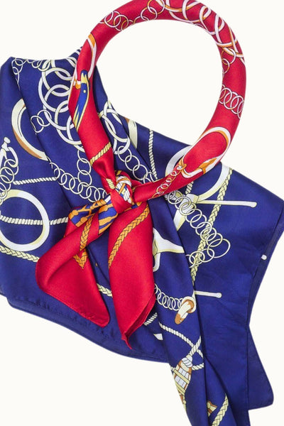 So Silky Satin Neckerchief Scarf - Red