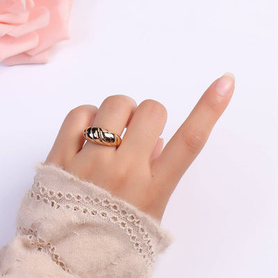 18k Gold Filled Croissant Open Adjustable Ring O955