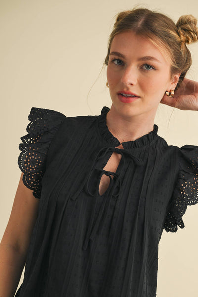 Eyelet Lace Trim Top