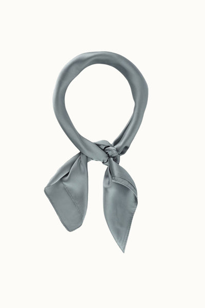 So Silky Satin Neckerchief Scarf - Gray