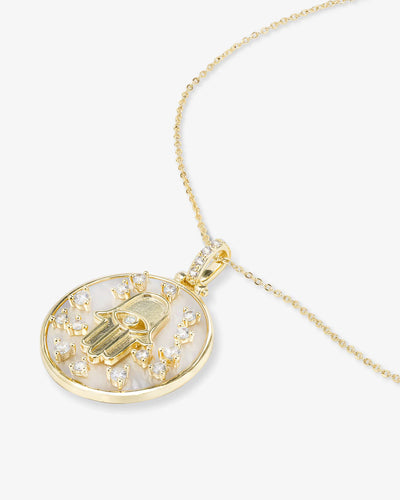 Hamsa Medallion Necklace | Melinda Maria