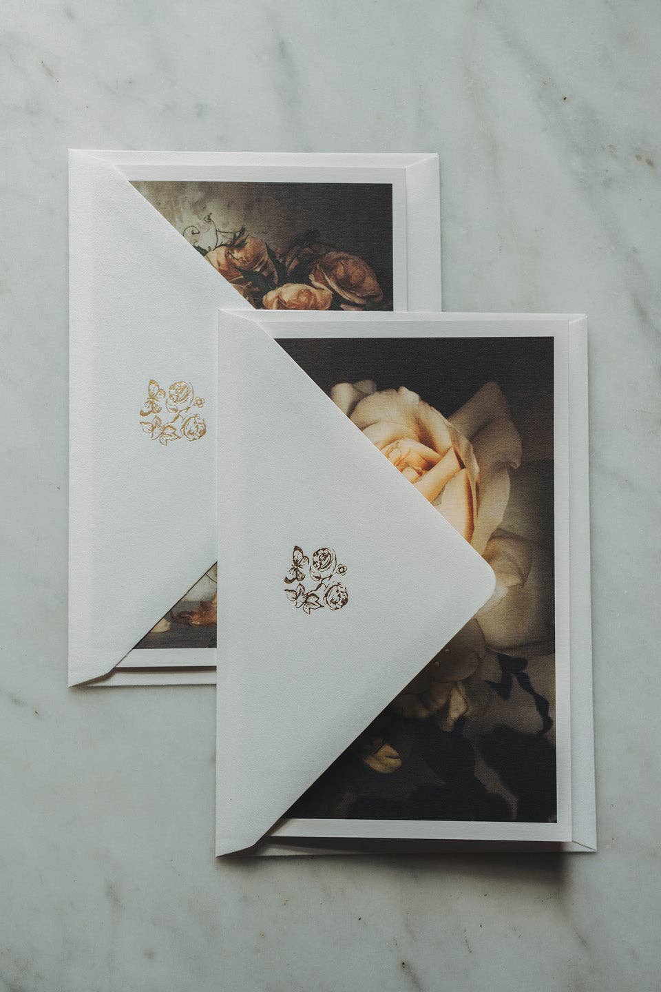 Set of 10 French Artisan Printed Cards - May Roses