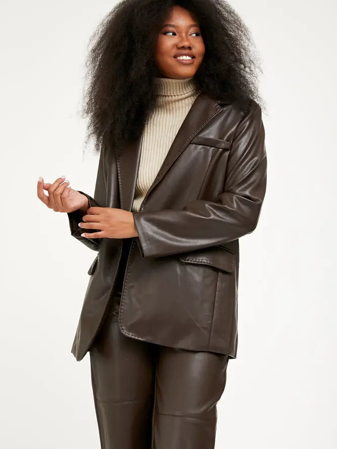 The Frankie Faux Leather Blazer