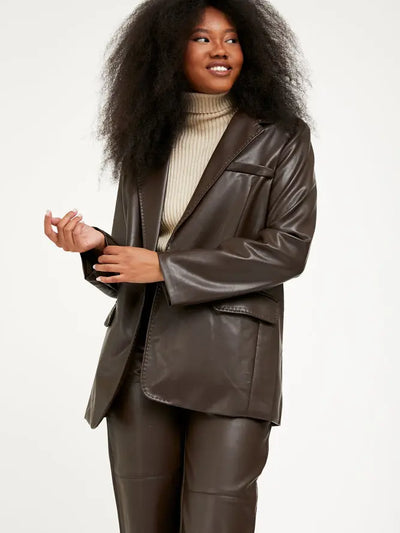 The Frankie Faux Leather Blazer