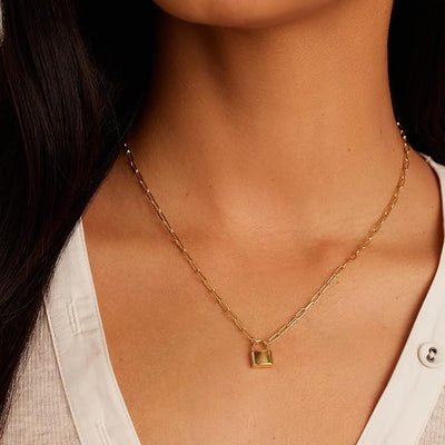 Kara Padlock Charm Necklace | Gorjana