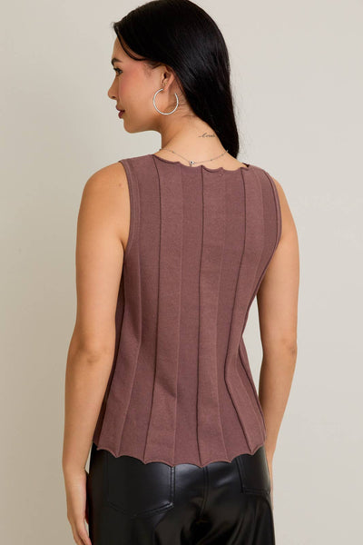 Flare Ribbed Sleeveless Sweater