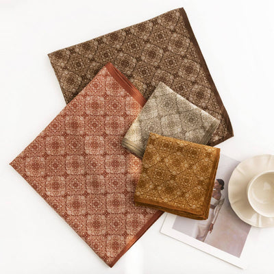 Vintage Houndstooth Print Satin Hair Scarf