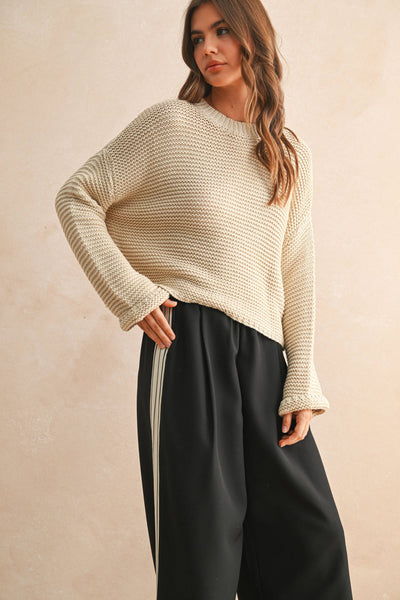 Round Neck Knitted Sweater
