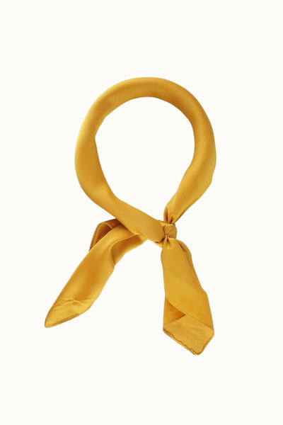 So Silky Satin Neckerchief Scarf - Mustard