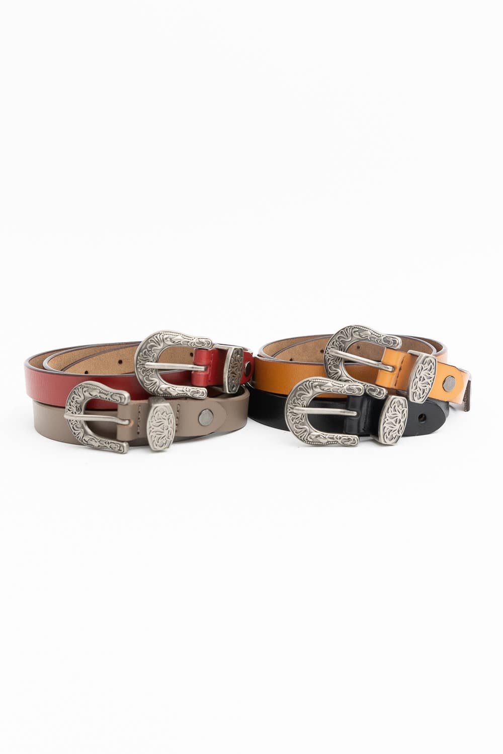 Western Style Skinny Leather Belt