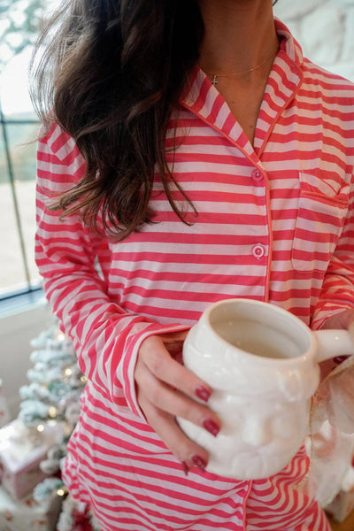 Pink & Red Stripes Pajama Set