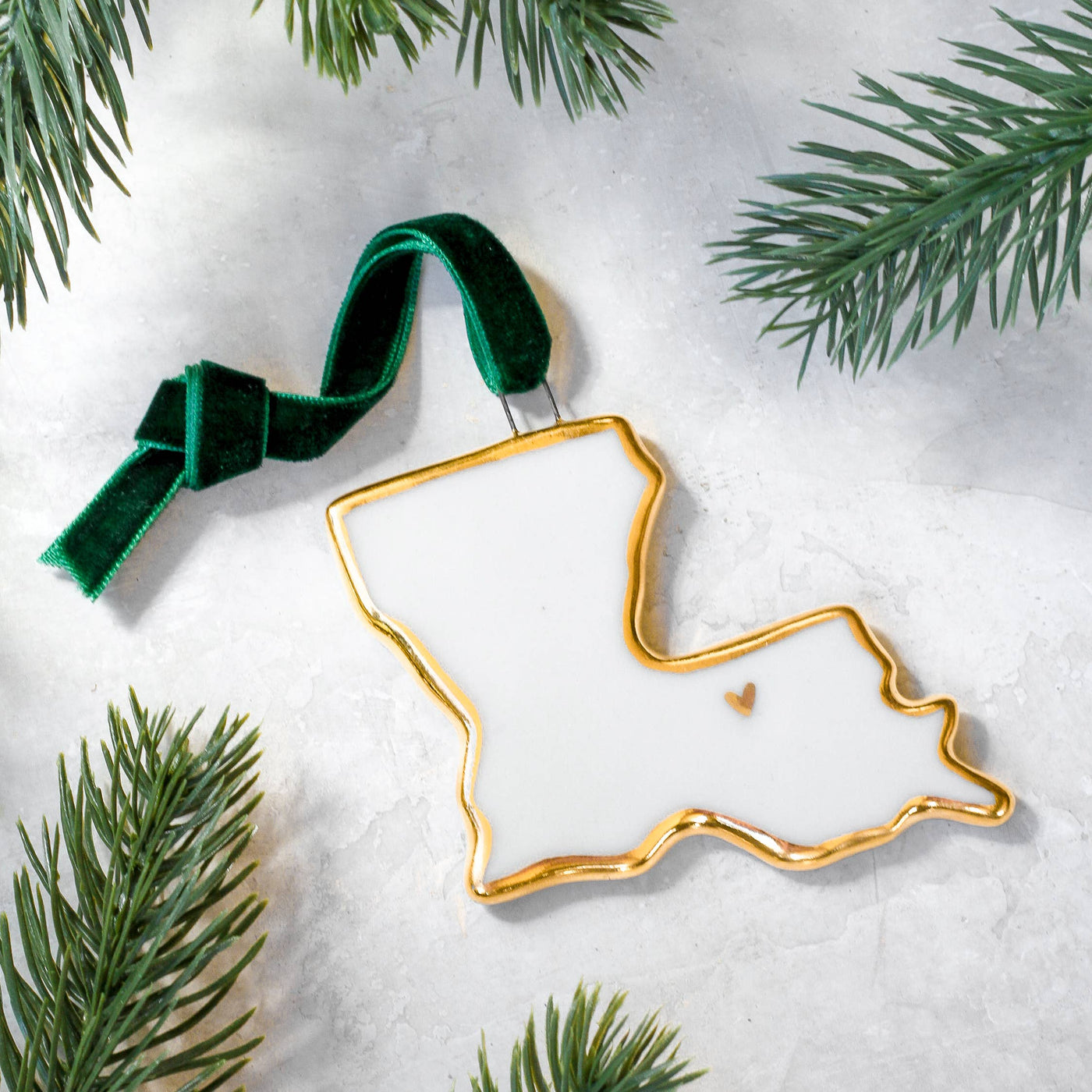 Handmade Porcelain Arkansas Ornament