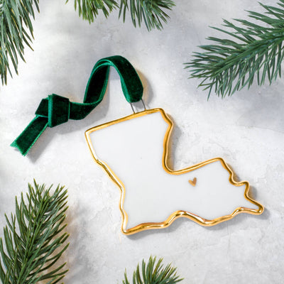 Handmade Porcelain Arkansas Ornament